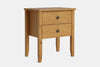 Ivy Wide 2 Drawer Bedside Table - Pine