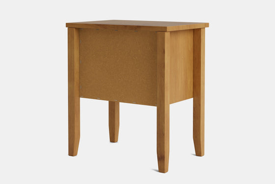 Ivy Wide 2 Drawer Bedside Table - Pine