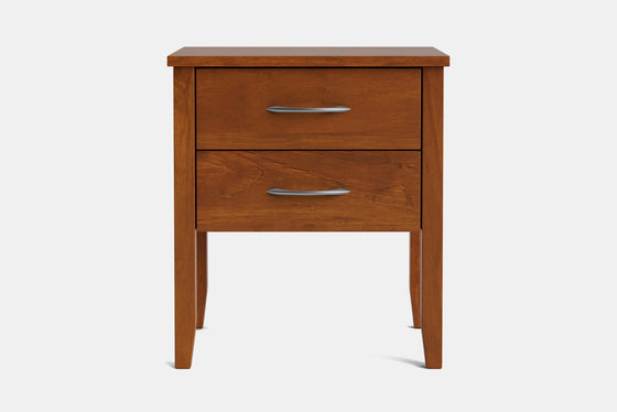 Ivy Wide 2 Drawer Bedside Table - Pine