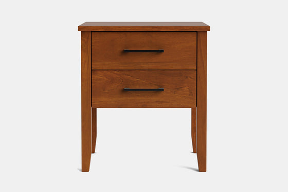 Ivy Wide 2 Drawer Bedside Table - Pine