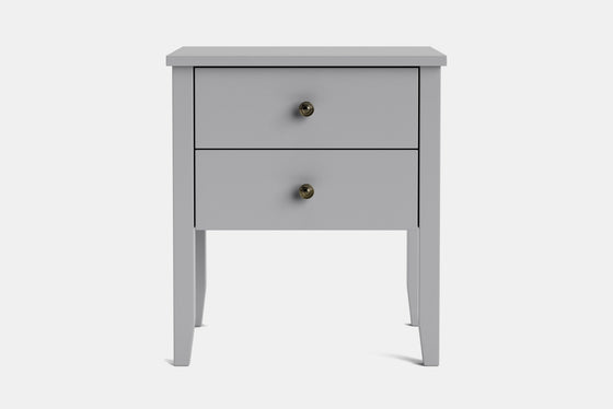 Ivy Wide 2 Drawer Bedside Table - Pine