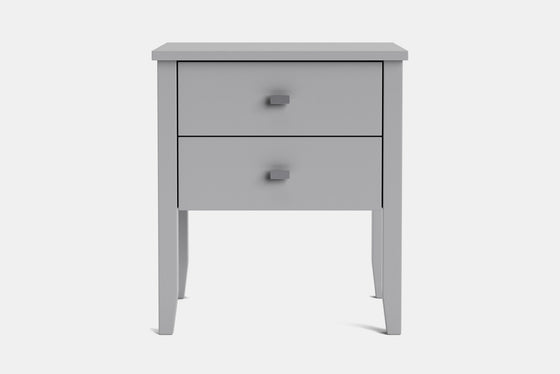 Ivy Wide 2 Drawer Bedside Table - Pine