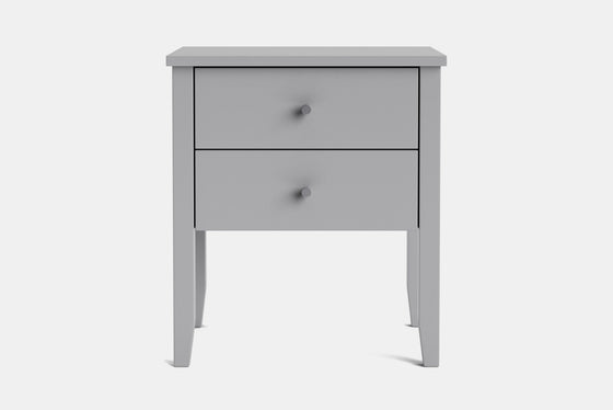 Ivy Wide 2 Drawer Bedside Table - Pine