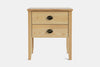 Ivy Wide 2 Drawer Bedside Table - Ash