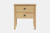 Ivy Wide 2 Drawer Bedside Table - Ash