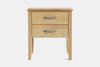 Ivy Wide 2 Drawer Bedside Table - Ash