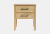 Ivy Wide 2 Drawer Bedside Table - Ash