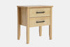 Ivy Wide 2 Drawer Bedside Table - Ash