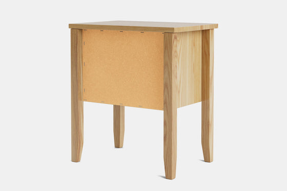 Ivy Wide 2 Drawer Bedside Table - Ash