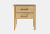 Ivy Wide 2 Drawer Bedside Table - Ash