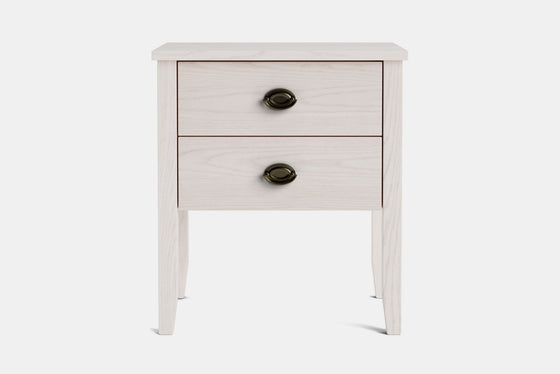 Ivy Wide 2 Drawer Bedside Table - Ash