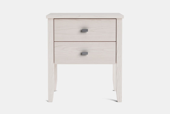 Ivy Wide 2 Drawer Bedside Table - Ash