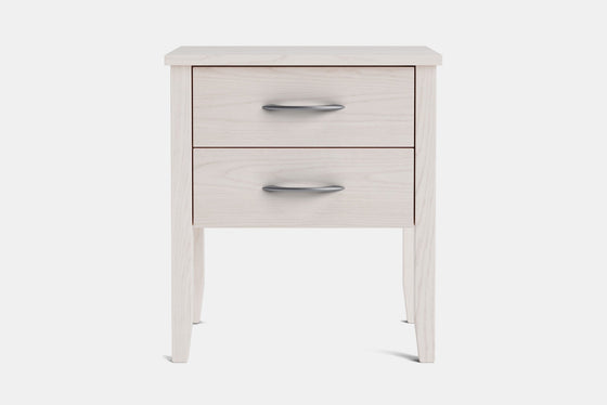 Ivy Wide 2 Drawer Bedside Table - Ash