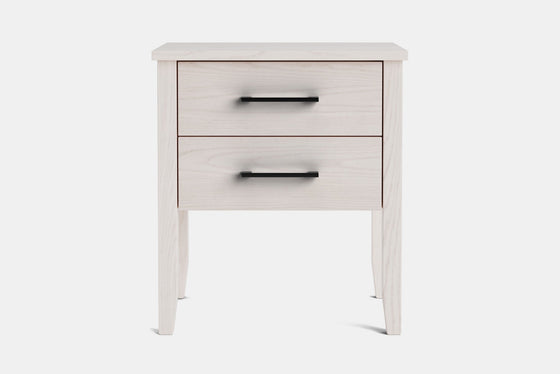 Ivy Wide 2 Drawer Bedside Table - Ash