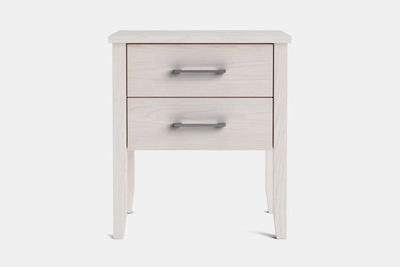 Ivy Wide 2 Drawer Bedside Table - Ash