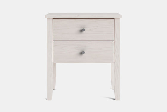 Ivy Wide 2 Drawer Bedside Table - Ash