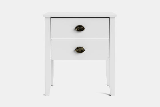 Ivy Wide 2 Drawer Bedside Table - Pine