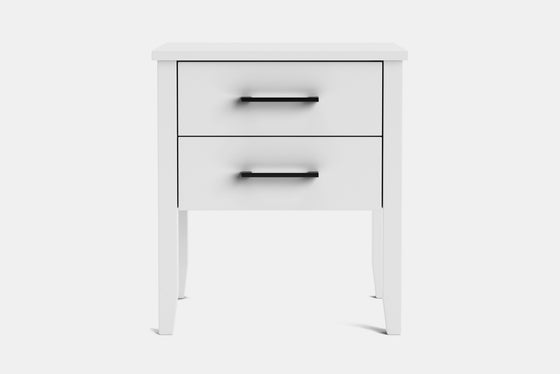 Ivy Wide 2 Drawer Bedside Table - Pine