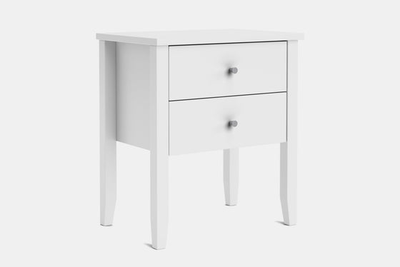 Ivy Wide 2 Drawer Bedside Table - Pine