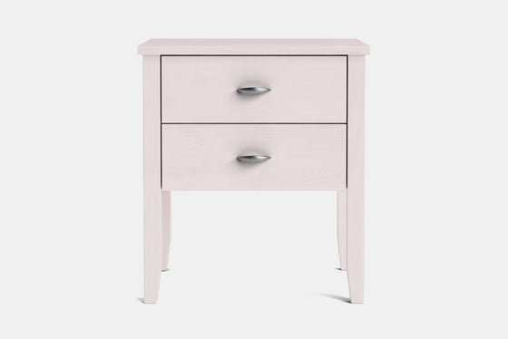 Ivy Wide 2 Drawer Bedside Table - Pine