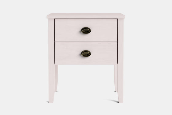 Ivy Wide 2 Drawer Bedside Table - Pine