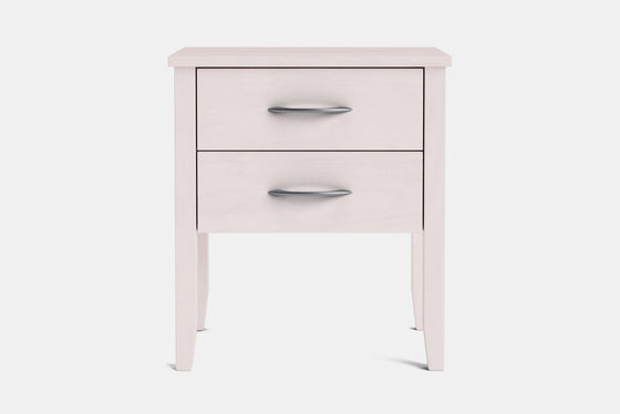 Ivy Wide 2 Drawer Bedside Table - Pine