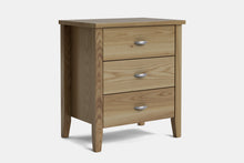  Ivy Wide 3 Drawer Bedside Table - Ash