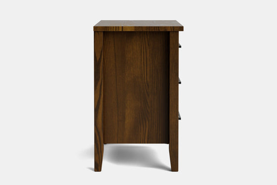 Ivy Wide 3 Drawer Bedside Table - Ash