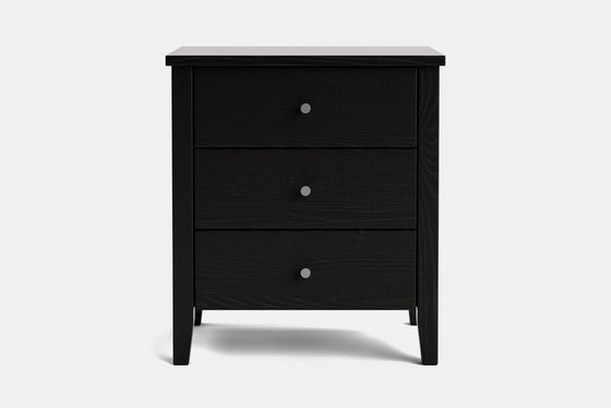 Ivy Wide 3 Drawer Bedside Table - Ash