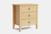 Ivy Wide 3 Drawer Bedside Table - Pine