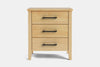 Ivy Wide 3 Drawer Bedside Table - Pine