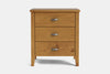 Ivy Wide 3 Drawer Bedside Table - Pine