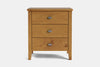 Ivy Wide 3 Drawer Bedside Table - Pine