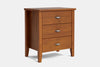 Ivy Wide 3 Drawer Bedside Table - Pine