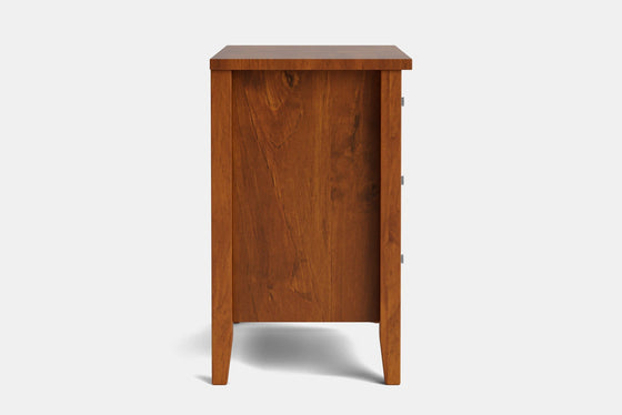 Ivy Wide 3 Drawer Bedside Table - Pine