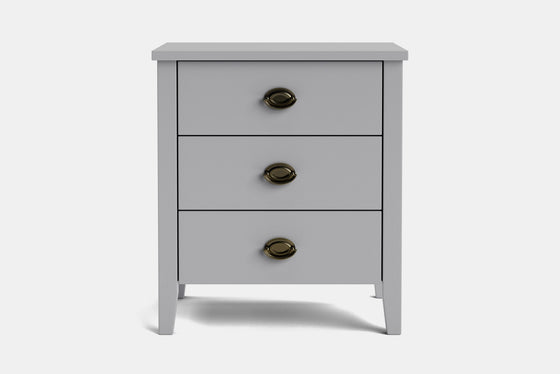 Ivy Wide 3 Drawer Bedside Table - Pine