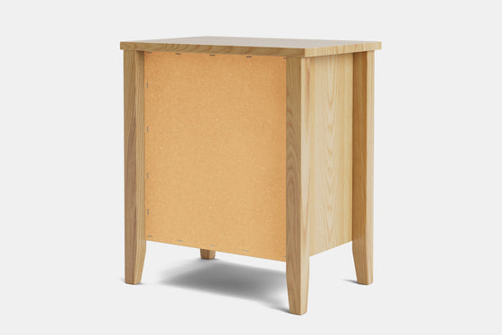 Ivy Wide 3 Drawer Bedside Table - Ash