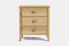 Ivy Wide 3 Drawer Bedside Table - Ash