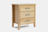 Ivy Wide 3 Drawer Bedside Table - Ash