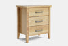 Ivy Wide 3 Drawer Bedside Table - Ash