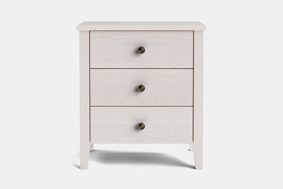 Ivy Wide 3 Drawer Bedside Table - Ash