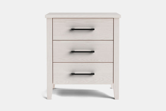 Ivy Wide 3 Drawer Bedside Table - Ash