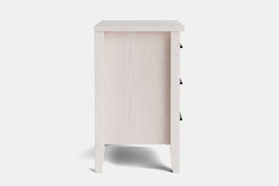 Ivy Wide 3 Drawer Bedside Table - Ash