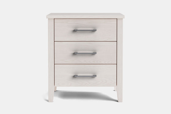 Ivy Wide 3 Drawer Bedside Table - Ash