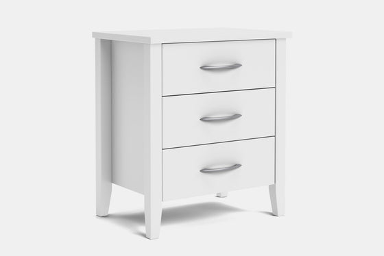 Ivy Wide 3 Drawer Bedside Table - Pine