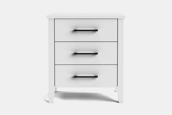 Ivy Wide 3 Drawer Bedside Table - Pine