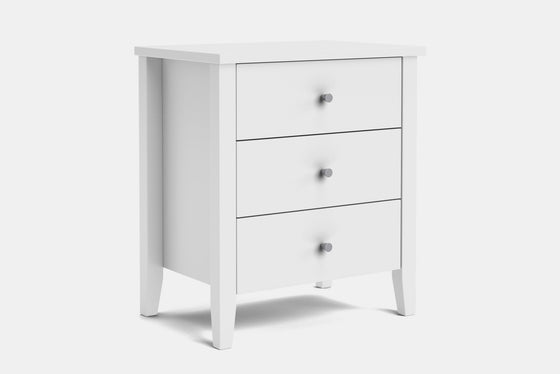 Ivy Wide 3 Drawer Bedside Table - Pine