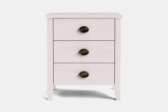 Ivy Wide 3 Drawer Bedside Table - Pine