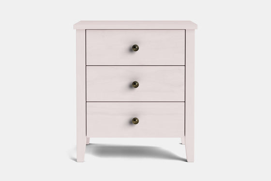 Ivy Wide 3 Drawer Bedside Table - Pine