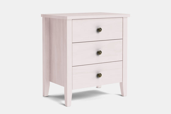 Ivy Wide 3 Drawer Bedside Table - Pine